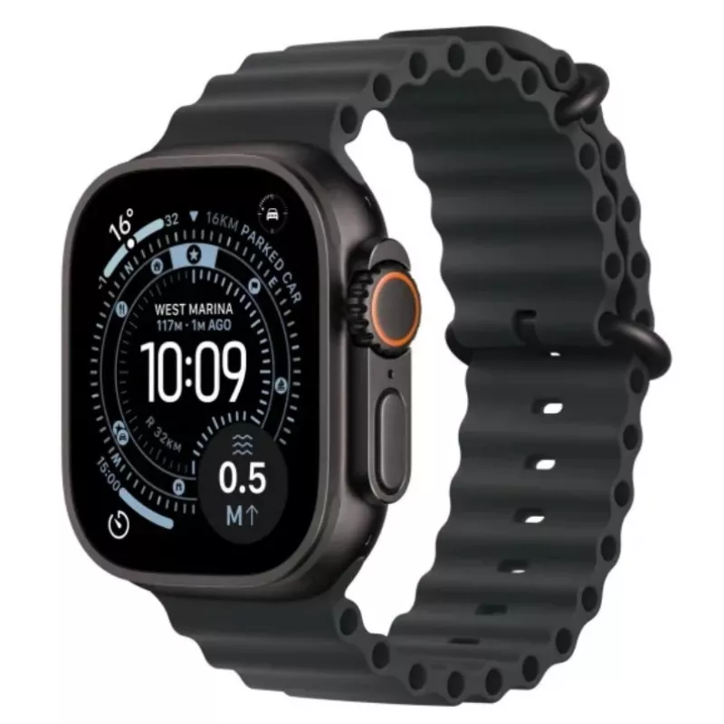 Smartwatch Apple Watch Ultra 3 GPS + Cellular 49mm Czarna Tytanowa Koperta Czarny Pasek Oceaniczny