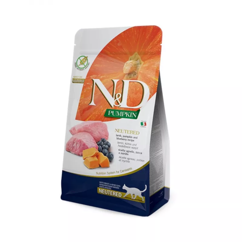 Sucha karma dla kota - FARMINA N&D CAT PUMPKIN LAMB&BLUEBERRY ADULT 300g