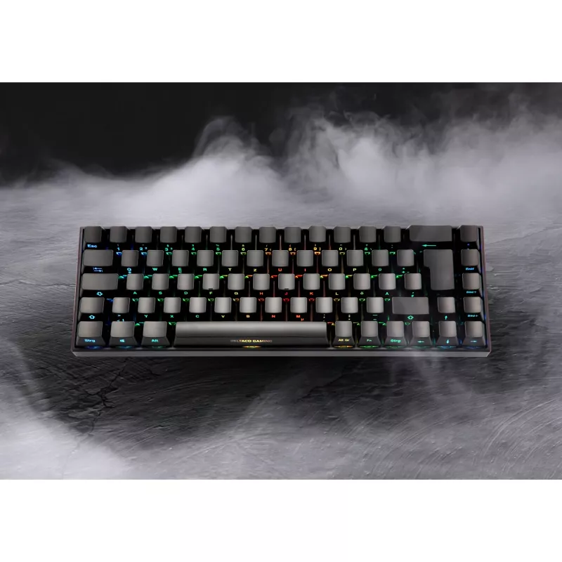 Deltaco GAM-100-DE - 65% - USB + Bluetooth - przełącznik mechaniczny - QWERTZ - RGB-LED - Czarny