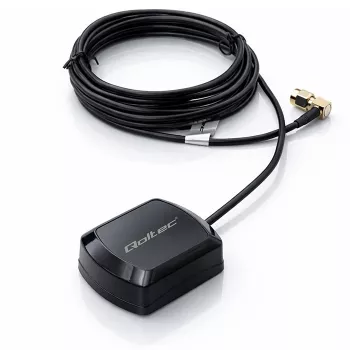 Zewnętrzna antena GPS/GLONASS QOLTEC 28 dBi 50 W ze złączem SMA kątowym