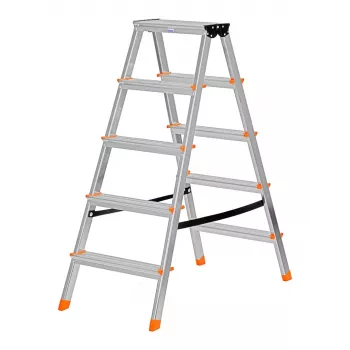 Składana drabina Krause 120410, aluminiowa, 6 stopni, szerokość 480 mm, maks. wysokość 105 cm