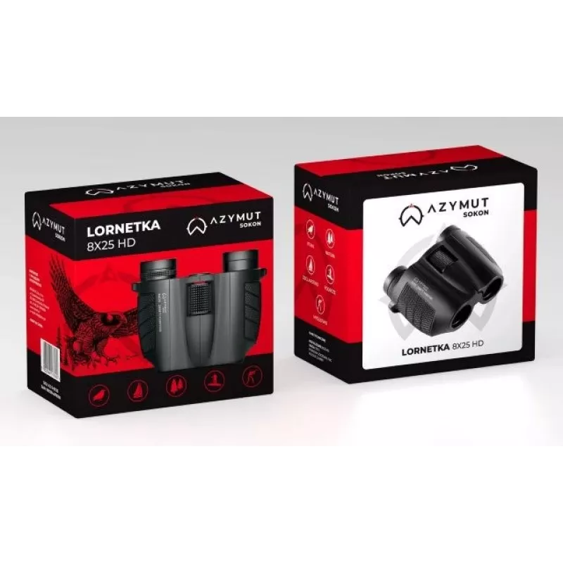 Lornetka AZYMUT Sokon 8x25 HD — 8× powiększenie, soczewki obiektywowe 25 mm