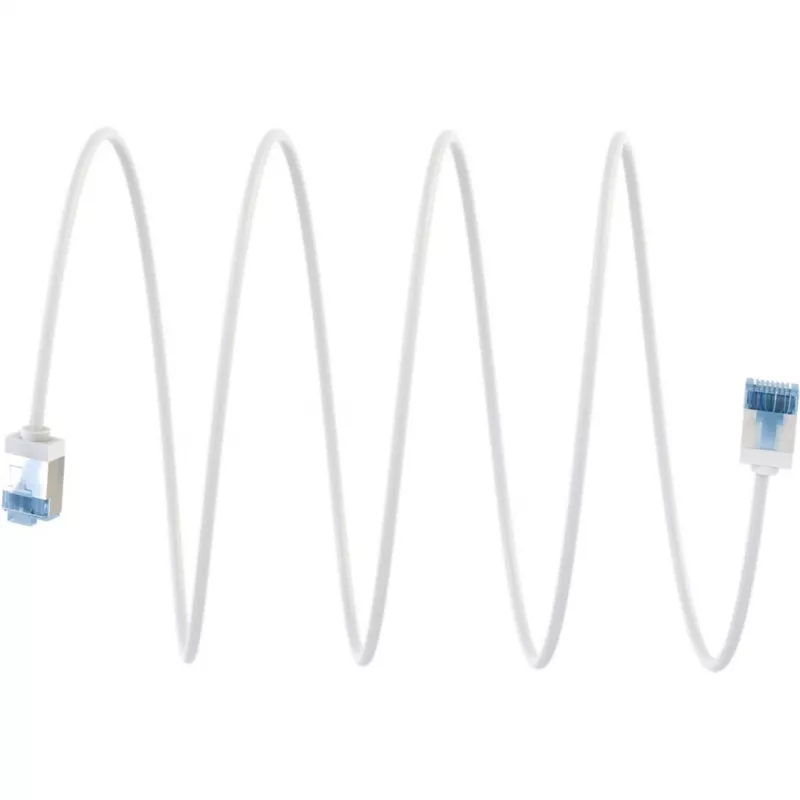 Goobay Ultra-Flexible CAT 6A kabel krosowy cienki U/UTP Biały - extra-short plug (74302)