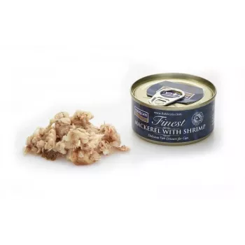 Mokra karma dla kota FISH4DOGS Makrela z krewetkami 70 g — dla dorosłych, smak rybny, puszka, bezglutenowa