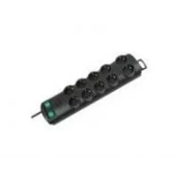 Brennenstuhl Primera-Line 10-gniazdowa czarna listwa zasilająca 2m 1153300120, czarny, kabel zasilający H05VV-F 3G1,5 2,0 m