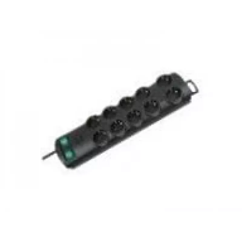 Brennenstuhl Primera-Line 10-gniazdowa czarna listwa zasilająca 2m 1153300120, czarny, kabel zasilający H05VV-F 3G1,5 2,0 m