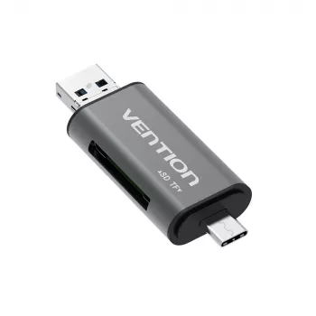 Vention USB3.0 wielofunkcyjny czytnik kart metalowy szary