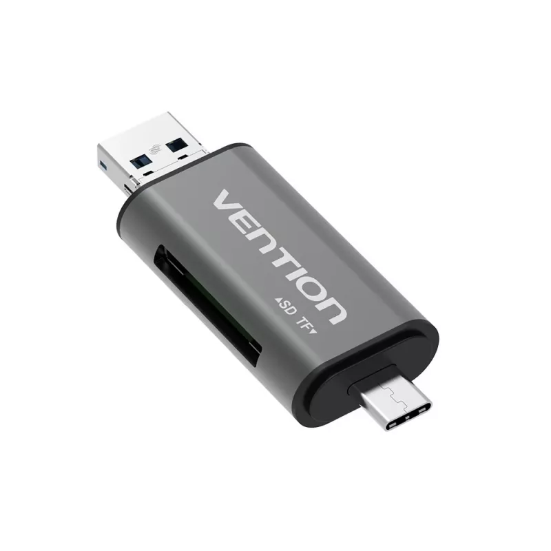 Vention USB3.0 wielofunkcyjny czytnik kart metalowy szary