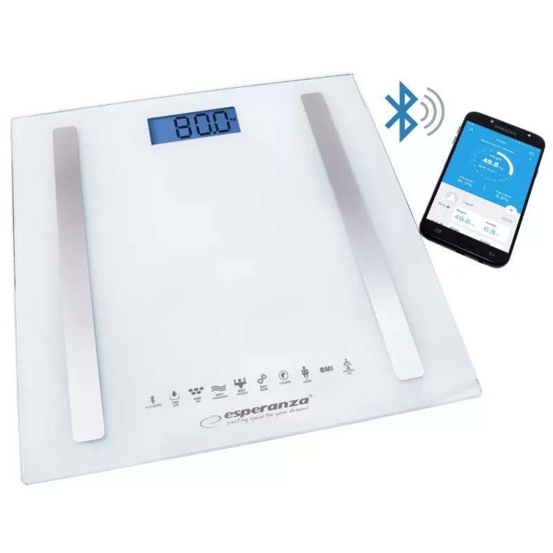 Waga osobista Esperanza EBS016W Square White Elektroniczna waga osobista