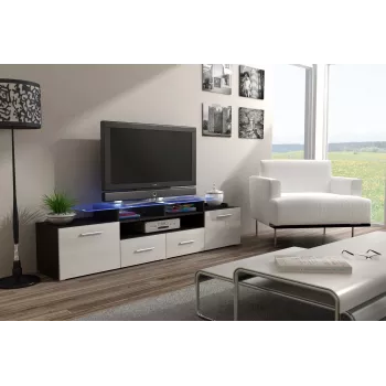 Cama stojak TV EVORA 200 wenge/biały połysk