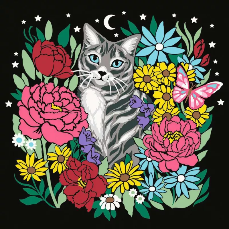Zestaw do malowania po numerkach Ravensburger CreArt Pixie Cold Cat (model 25855) – zestaw do malowania na płótnie