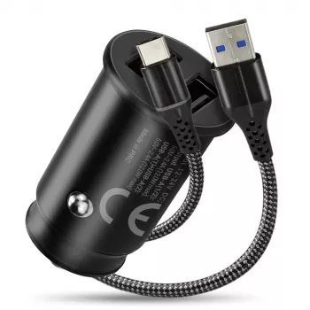 Ładowarka samochodowa everActive CC-25C 2x USB-A + USB-C, 12W, zasilacz USB do samochodu