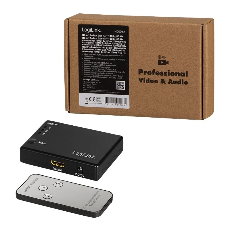 Przełącznik wideo HDMI LogiLink HD0042
