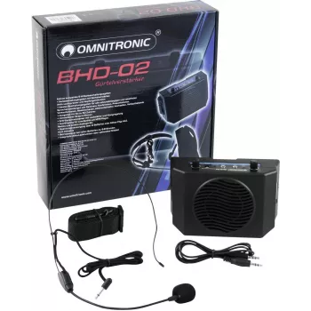 Wzmacniacz na pasek Omnitronic BHD-02 20W – kompaktowy przenośny wzmacniacz do noszenia