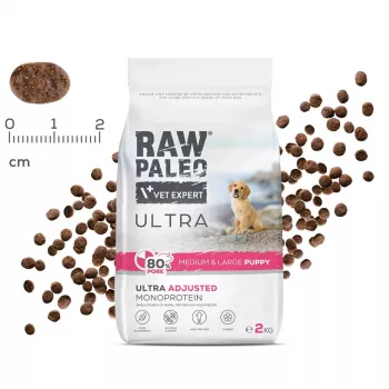RAW PALEO Ultra Pork Medium & Large Puppy - sucha karma dla psa - 10kg