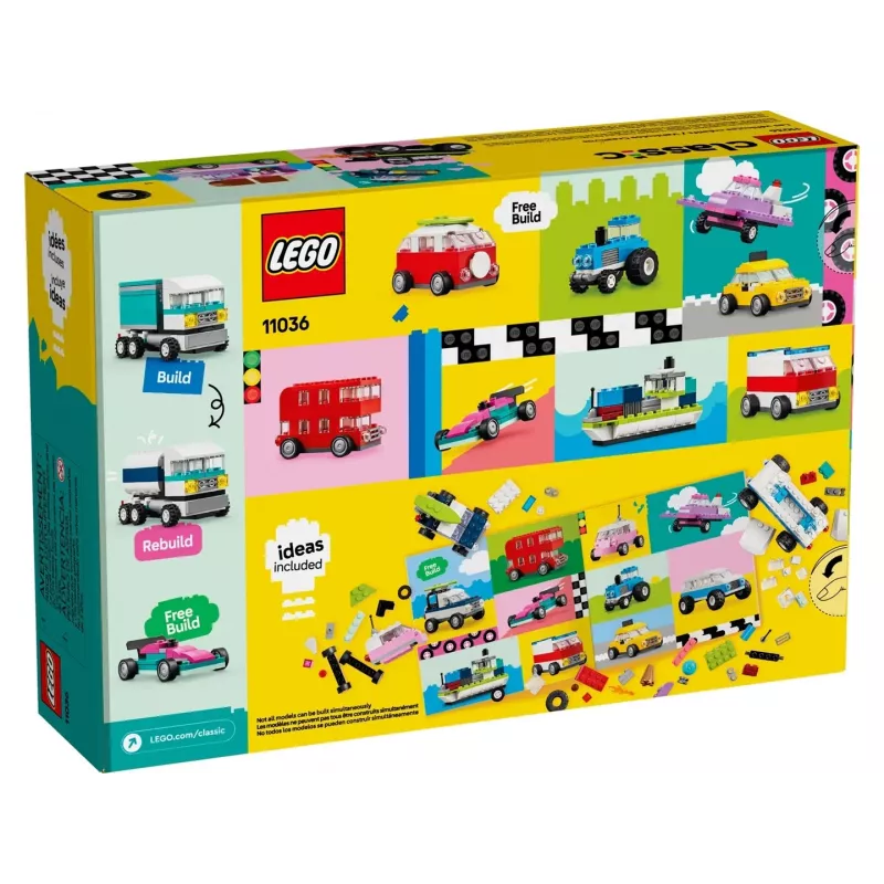 LEGO Classic Kreatywne Pojazdy Kolorowy Zestaw Modeli Samochodów Zawierający Zabawkę Radiowozu Policyjnego i 11023 Classic Zielona Płyta Podstawowa Kwadratowa 32x32 Wypustki Trawnik Budowlany