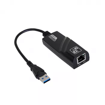Akyga AK-AD-31 karta sieciowa USB 3.0 – Gigabit Ethernet, RJ45, kabel 15 cm, czarna