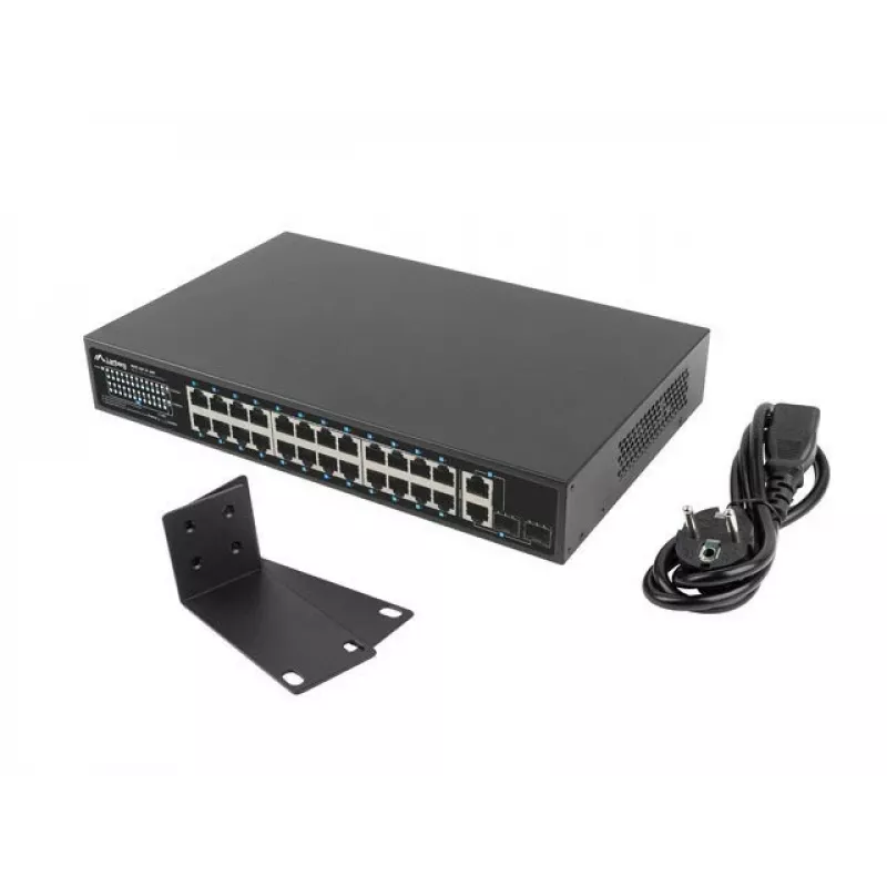 Przełącznik Lanberg 24x 100MB DSP+/2x Combo Rack 19 360W V2