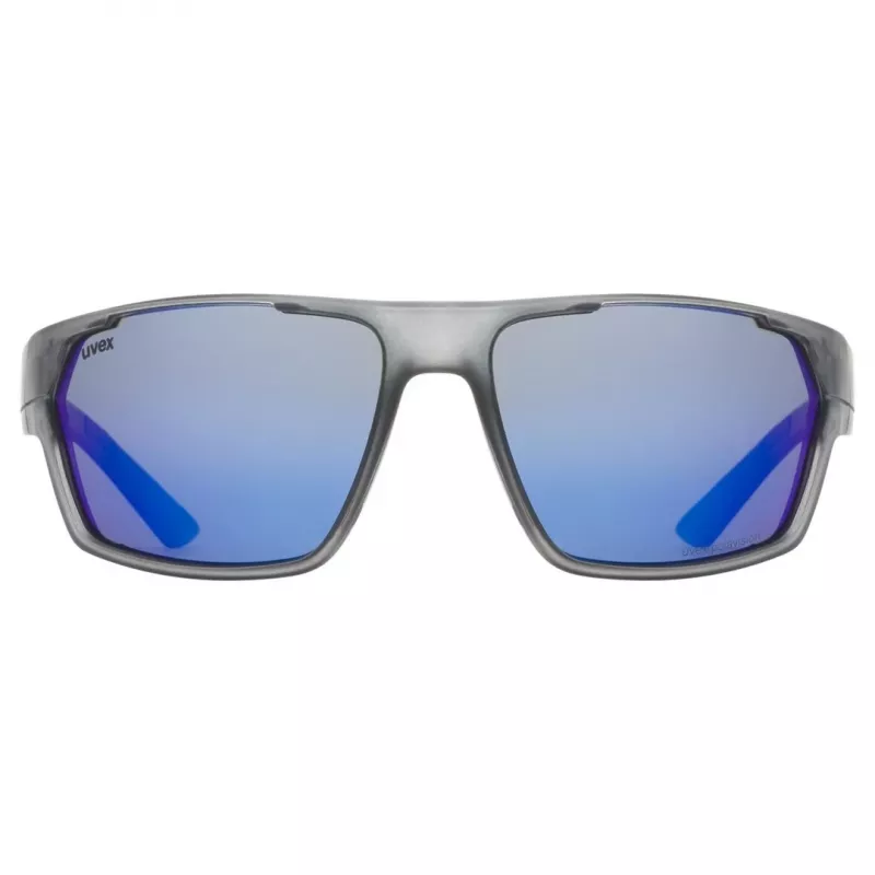 Spolaryzowane okulary przeciwsłoneczne Uvex Sportstyle 233 P - dymny mat/niebieskie lustro
