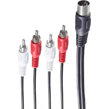shiverpeaks BS10402 Kabel audio 1,5 m DIN (5-pin) 4 x RCA Czarny (BS10402)
