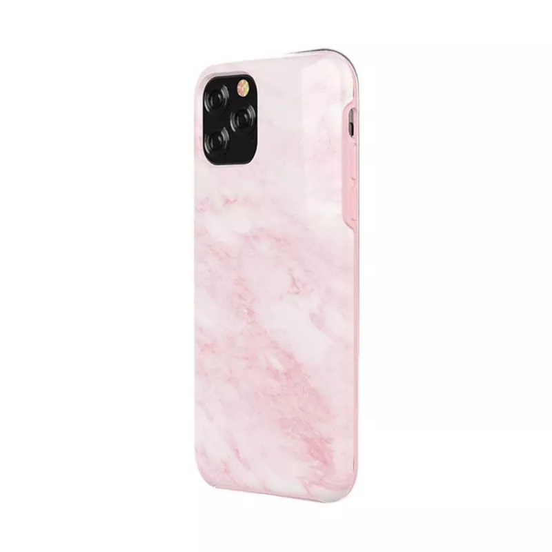 Etui Devia z serii Marble na iPhone'a 11 Pro Max, różowe, ochronna twarda skorupa