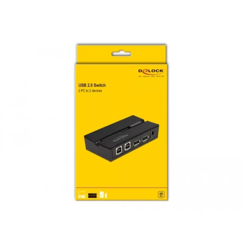 DeLOCK 11492 przełącznik danych komputerowych USB Typ-A na USB Typ-B 0,48 Gbit/s