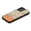 Etui ochronne Man and Wood na iPhone 12 mini — różowy kwiat na czarnym