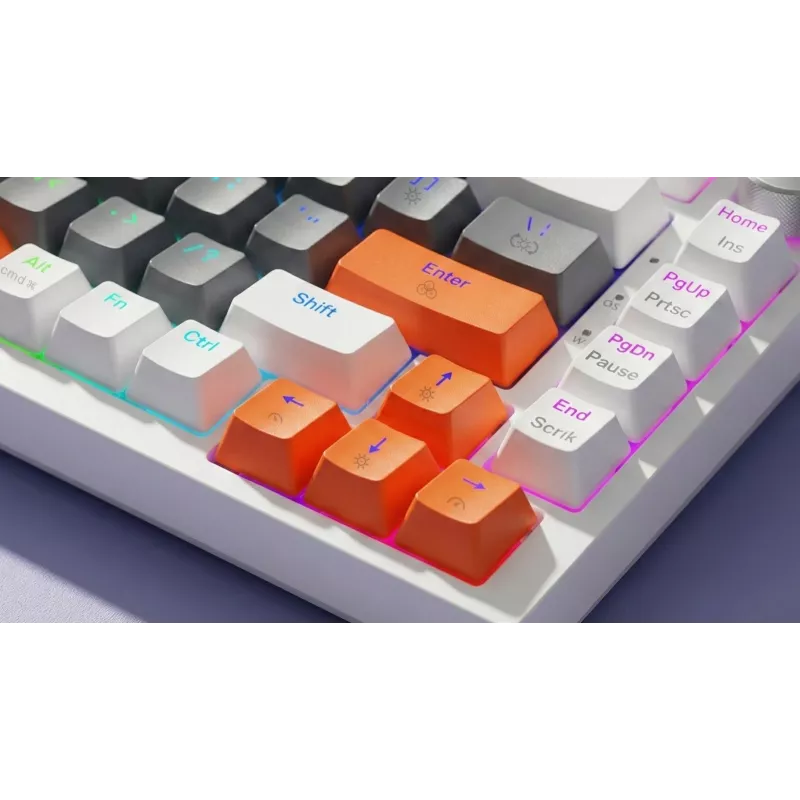 Klawiatura gamingowa Savio ASTRAL WHITE JADE 3 KOLORY USB QWERTY US International