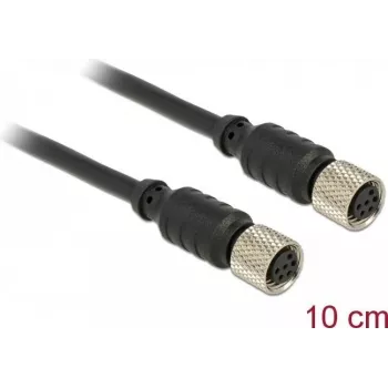 Kabel czujnikowy/aktuatora DeLOCK 12689 0,1 m M8 Czarny