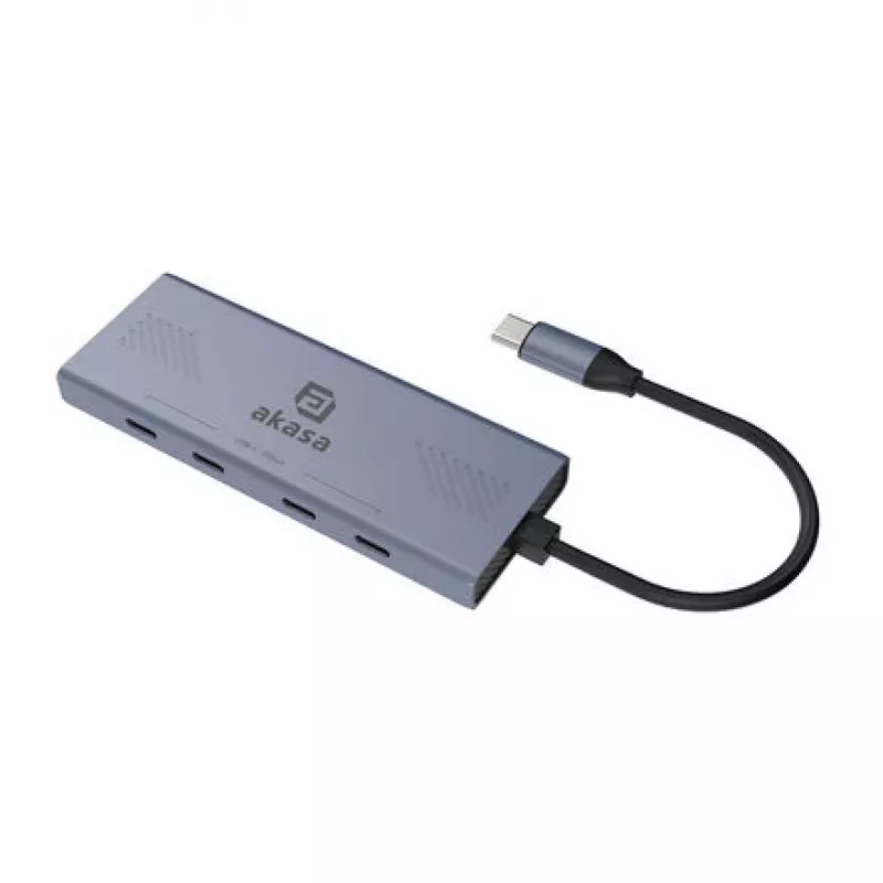 Akasa 4-port USB-C (USB 3.2 Gen 2) multiport hub with USB-C connector Aluminium (anodised) AK-CBCA32