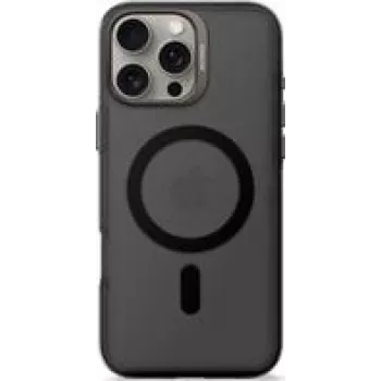 Plecak na telefon Decoded do iPhone 16 Pro Max — przezroczysty czarny, plastik z recyklingu Hartowane szkło ochronne na ekran