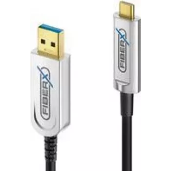 Kabel USB FiberX FX-I630-010 10 m USB 3.2 Gen 1 USB C USB A Czarny Srebrny