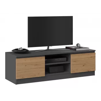 Stolik RTV Top e Shop RTV 120 ANTR/ARTIS — 1200×400×360 mm, blat i rama antracyt, płyta wiórowa, 2 półki