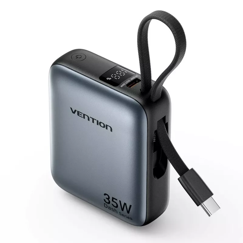 Powerbank Vention FHEH0 litowo-polimerowy 10000 mAh 35W USB-C Czarny