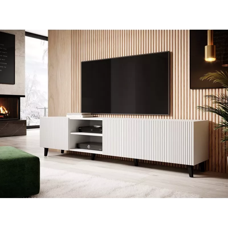 Cama szafka RTV PAFOS 200x42x52 biały matowy