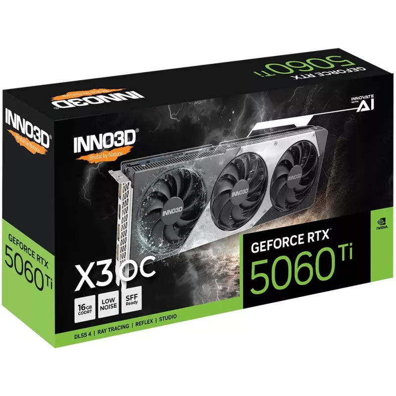 Karta graficzna Inno3D GeForce RTX 5060 Ti — 16 GB GDDR7, PCIe 5.0, 128-bit, 3x DP 2.1b + HDMI 2.1b