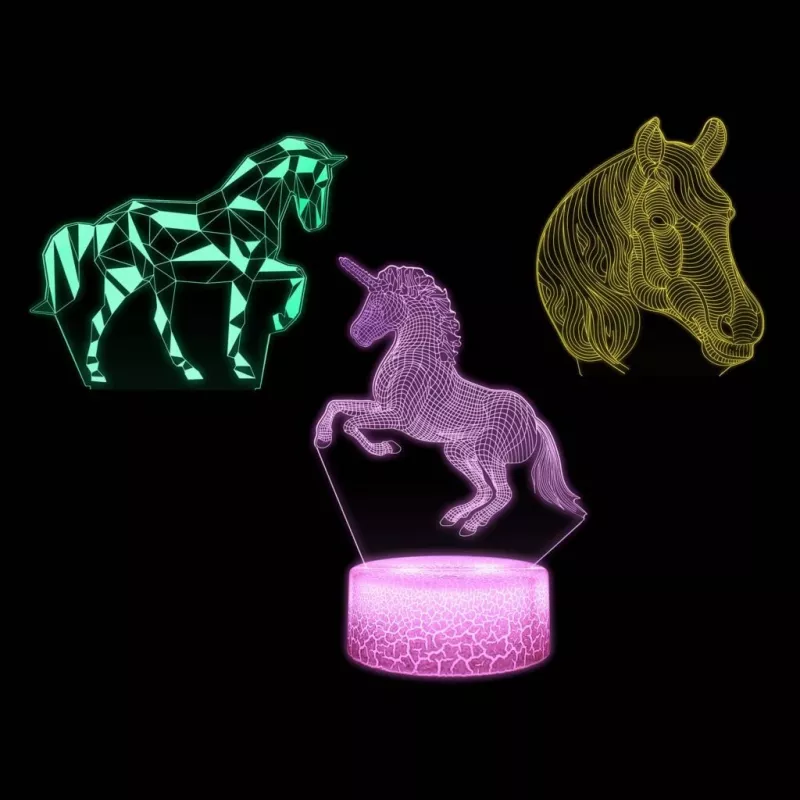 Manta SNL116RGB RGB Lampa dekoracyjna LED 3D z motywem koni