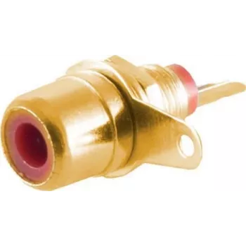 Gniazdo RCA (Cinch) ShiverPeaks 52091-R pozłacane, czerwone złącze, pojedyncze gniazdo audio żeńskie