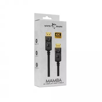 Kabel DisplayPort White Shark MAMBA 2m — 4K 60Hz, kompatybilny z 2.0