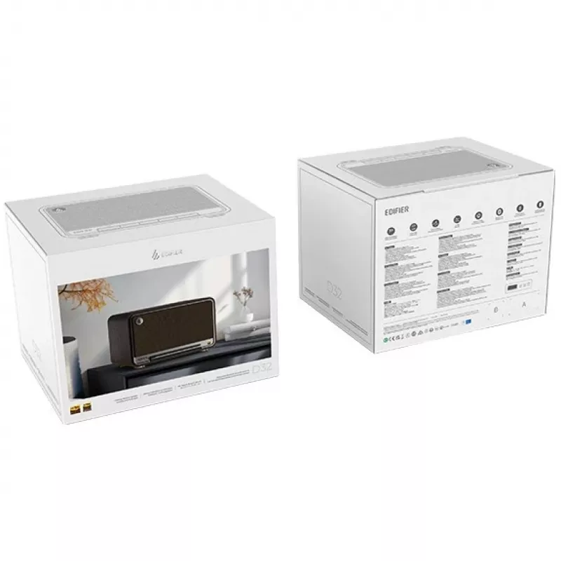 Edifier Głośnik stołowy bezprzewodowy | D32 | 60 W | Bluetooth | Czarny orzech | Połączenie bezprzewodowe