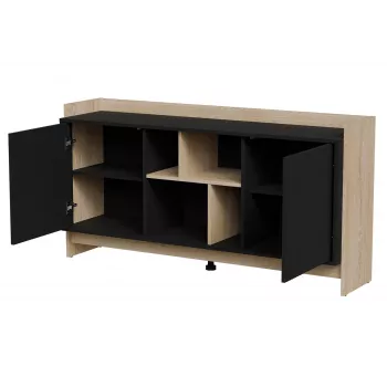 Cama PORTO 2D komoda 150x38x77 dąb/czarny