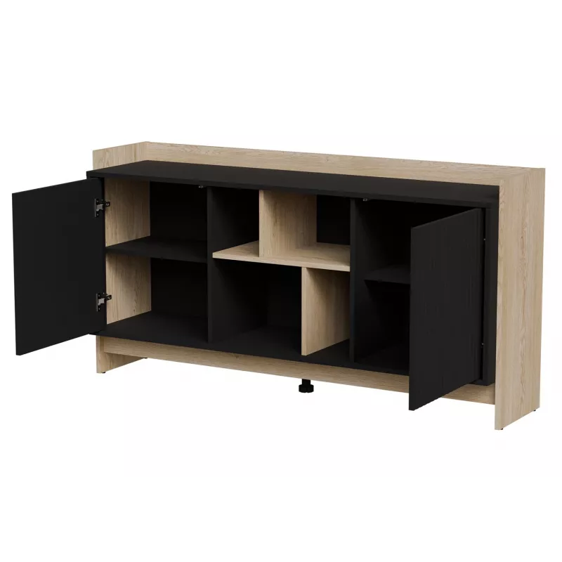 Cama PORTO 2D komoda 150x38x77 dąb/czarny