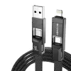 Kabel 4 w 1 BlitzWolf BW-HDC7 — USB-C, Lightning, USB-A, Micro-USB 1,2 m 240 W czarny