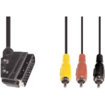 Adapter kabla wideo e+p VC 119 1.5 m SCART (21-pin) 3 x RCA Czarny