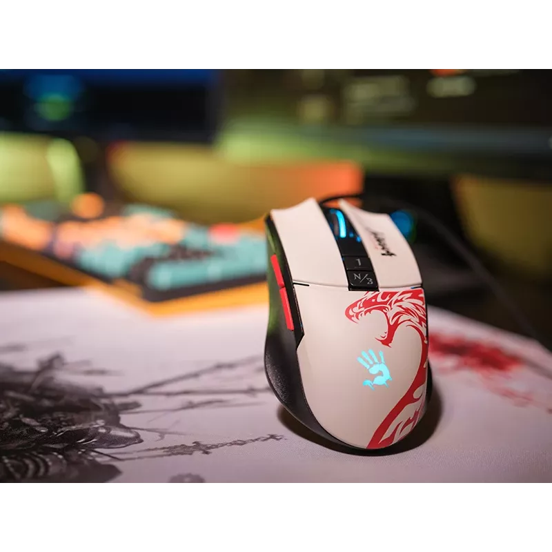 Przewodowa mysz gamingowa A4Tech Bloody L65 MAX RGB 16000 DPI ergonomiczna dla praworęcznych