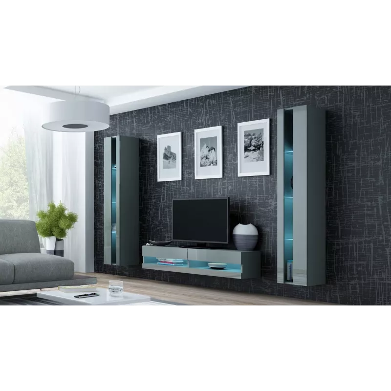 Cama stojak TV VIGO nowy 30/140/40 szary/szary połysk