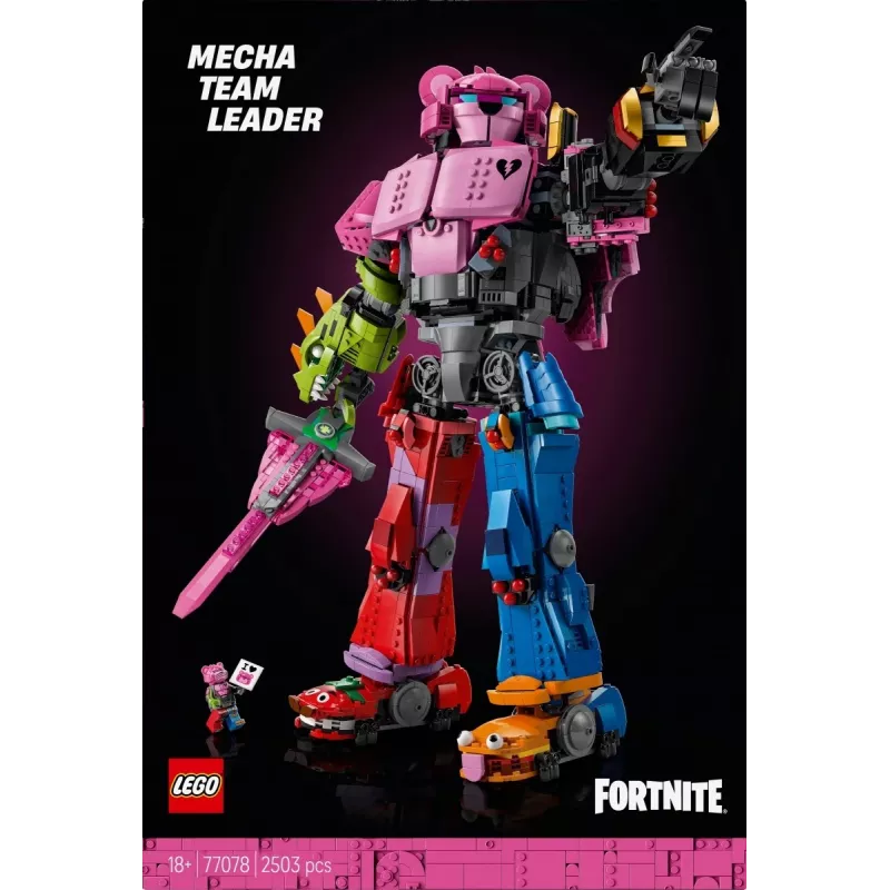 Zestaw LEGO Team Leader Mechs 77078 — Fortnite, 2503 elementy, 1 minifigurka, wysokość mecha 450 mm