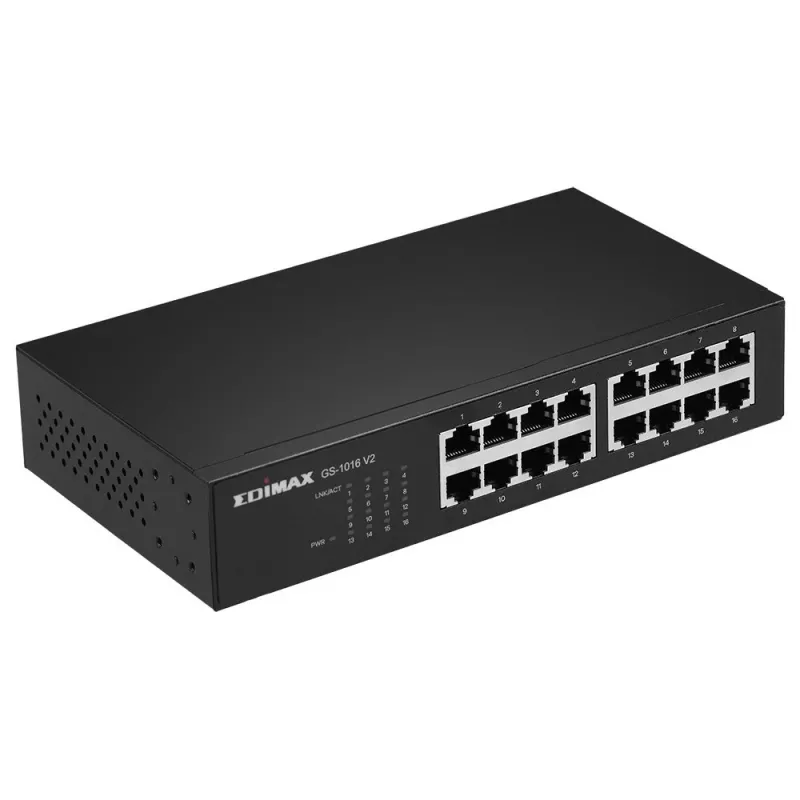 Edimax GS-1016 V2 przełącznik sieciowy Zarządzalny Gigabit Ethernet (10/100/1000) Czarny
