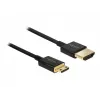 DeLOCK cienki Premium - Kabel wideo/audio/sieciowy - HDMI - 36 AWG - HDMI, 19-pin (M) - do - Mini-HDMI, 19-pin (M) - 2,0 m - Potrójna izolacja - Czarny (84778)