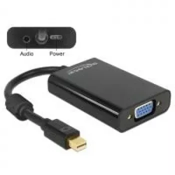 Adapter kabla wideo DeLOCK 65598 Mini DisplayPort na VGA z gniazdem audio 3,5 mm